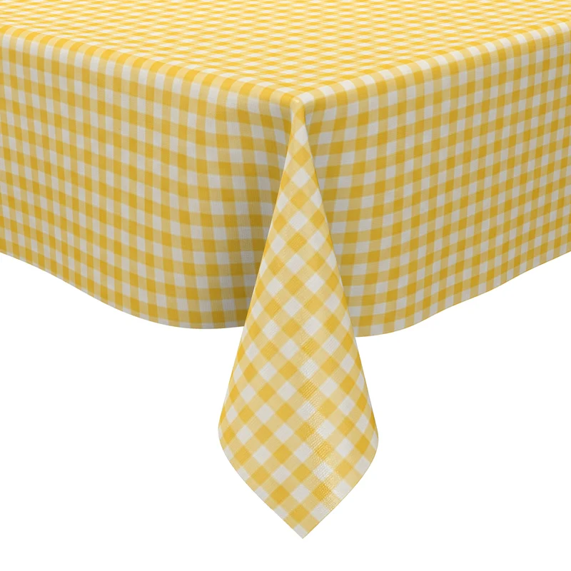 Wachstuch Tischdecke B1567-03 gelb vichy kariert Karo Landhaus eckig rund oval
