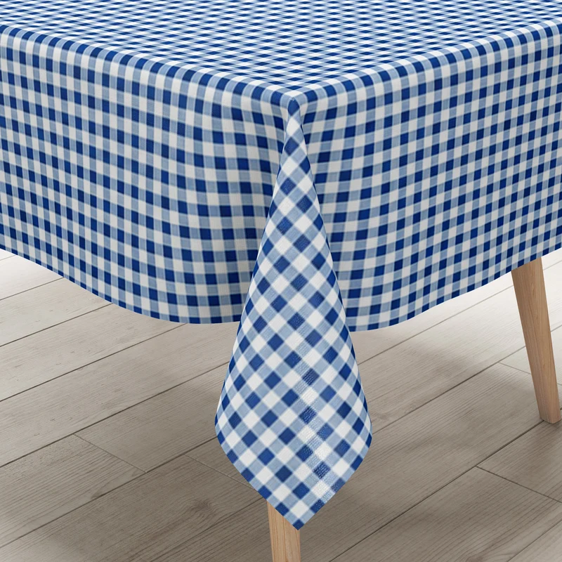 Wachstuch Tischdecke B1567-02 blau vichy kariert Karo Landhaus eckig rund oval