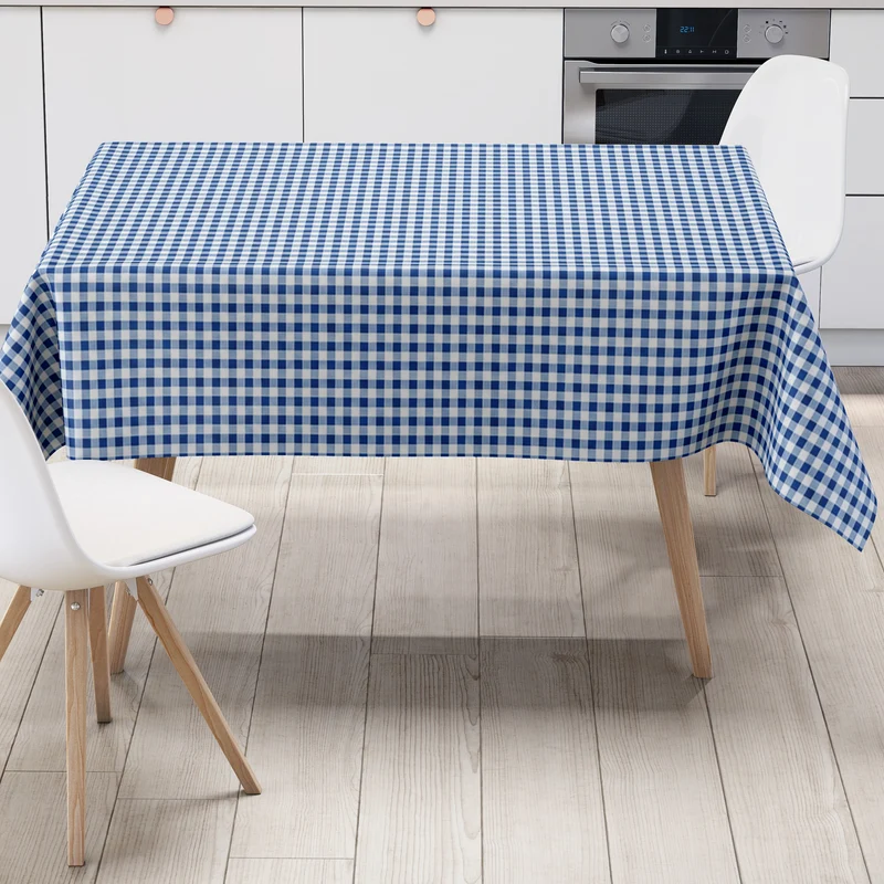 Wachstuch Tischdecke B1567-02 blau vichy kariert Karo Landhaus eckig rund oval
