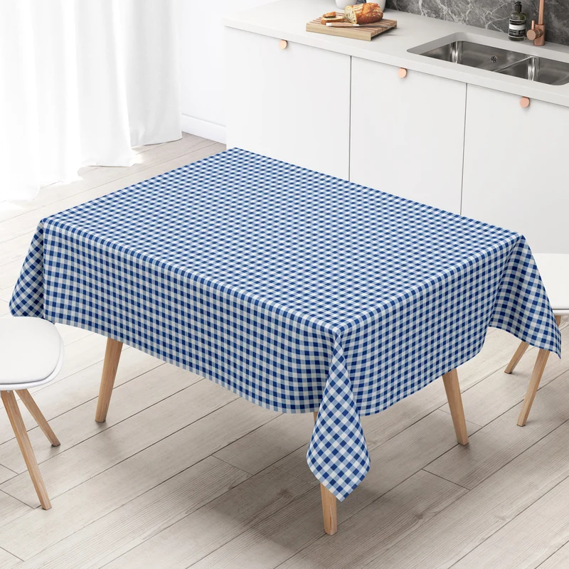 Wachstuch Tischdecke B1567-02 blau vichy kariert Karo Landhaus eckig rund oval