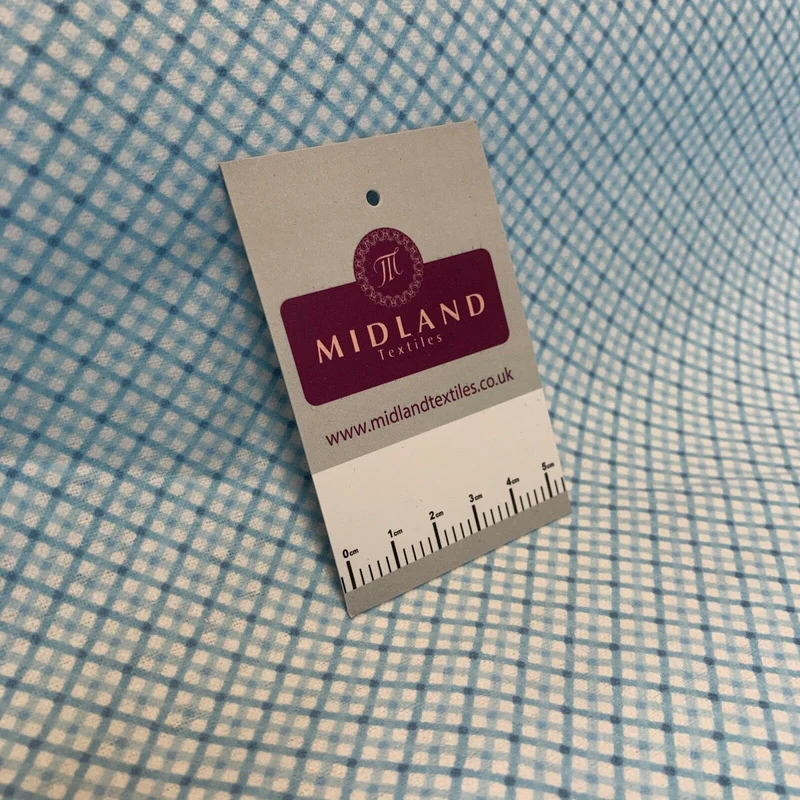 Baby blue diamond check Cotton Wynciette Soft Brushed Fabric 100cm Wide M1227-13