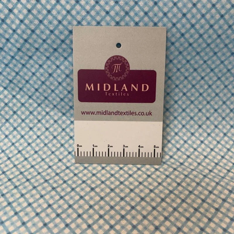 Baby blue diamond check Cotton Wynciette Soft Brushed Fabric 100cm Wide M1227-13