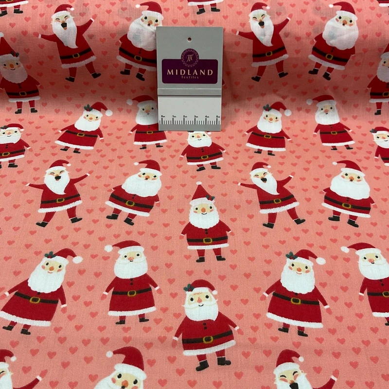Assorted Christmas xmas Printed crafting Santa Holly Reindeers fabric M1682