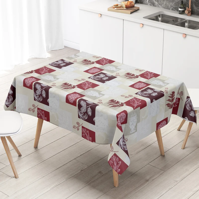 Wachstuch Tischdecke EU90 HERBST Laub Blätter Eicheln eckig rund oval