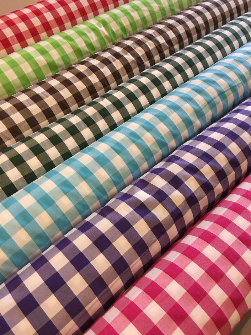 15mm by 15mm Gingham Check Fabric 80% Polyester 20% Cotton 58" Wide M32 Mtex