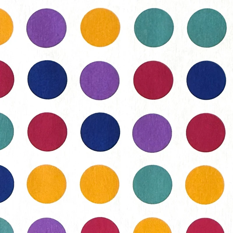 Jacquard Tischdecke aus beschichteter Baumwolle mit Fleckenschutz PARCHIS bunte Punkte eckig rund oval