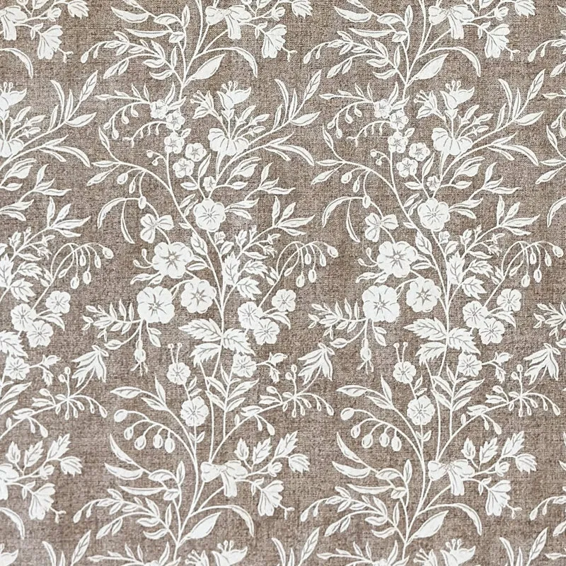 Jacquard Tischdecke aus beschichteter Baumwolle mit Fleckenschutz ROSANO BLANCO beige Blumenranken eckig rund oval