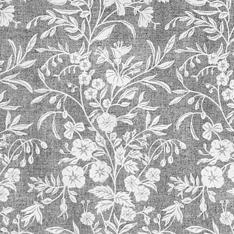 Jacquard Tischdecke aus beschichteter Baumwolle mit Fleckenschutz ROSANO PETALO grau Blumenranken eckig rund oval