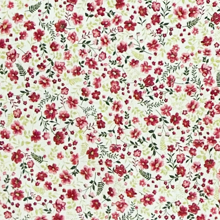 Jacquard Tischdecke aus beschichteter Baumwolle mit Fleckenschutz CIRI ROJO rot Streublumen eckig rund oval