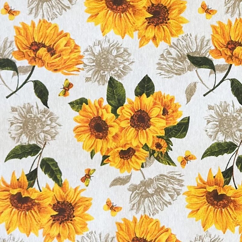 Jacquard Tischdecke aus beschichteter Baumwolle mit Fleckenschutz ARLES Sonnenblumen eckig rund oval