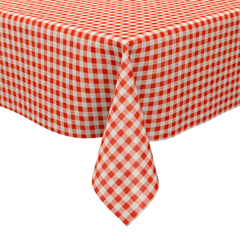Wachstuch Tischdecke B1567-01 helles rot vichy kariert Karo Landhaus eckig rund oval