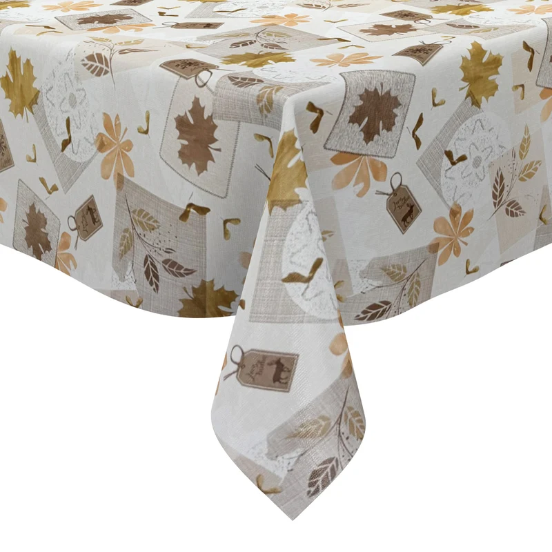 Wachstuch Tischdecke K121A HERBST KÜSST WINTER Laub Blätter eckig rund oval
