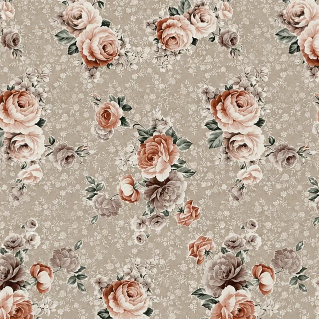 Wachstuch Tischdecke 144C Rosen in altrosa auf taupe eckig rund oval