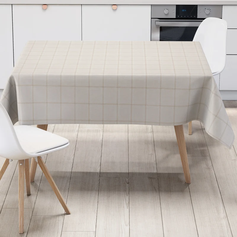Wachstuch Tischdecke K241A beige Karo kariert eckig rund oval