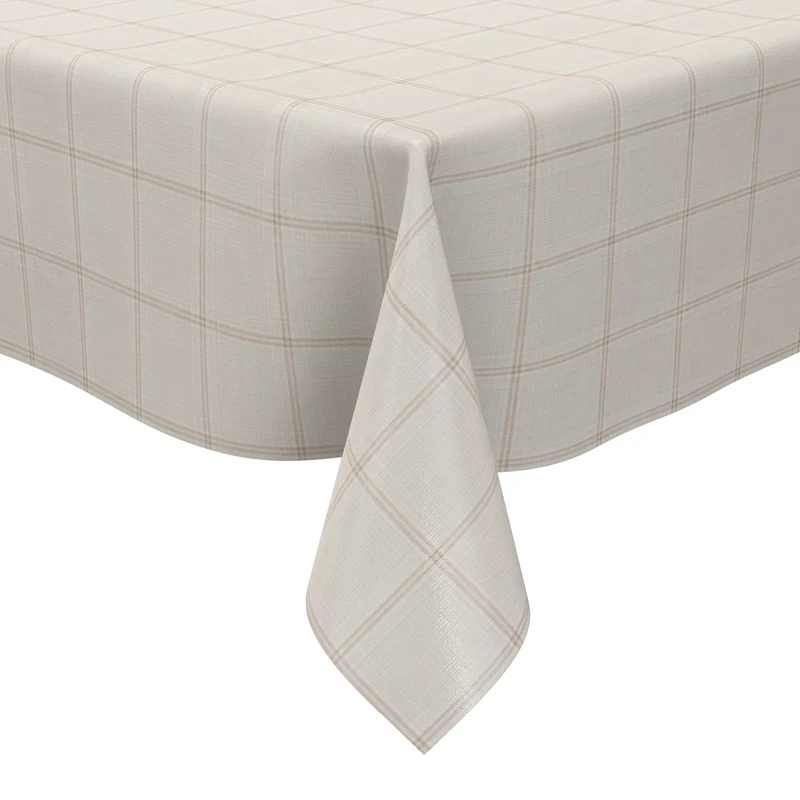 Wachstuch Tischdecke K241A beige Karo kariert eckig rund oval
