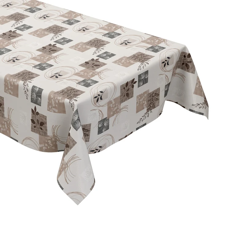 Wachstuch Tischdecke 212A braun Herbst Blätter Patchwork eckig rund oval