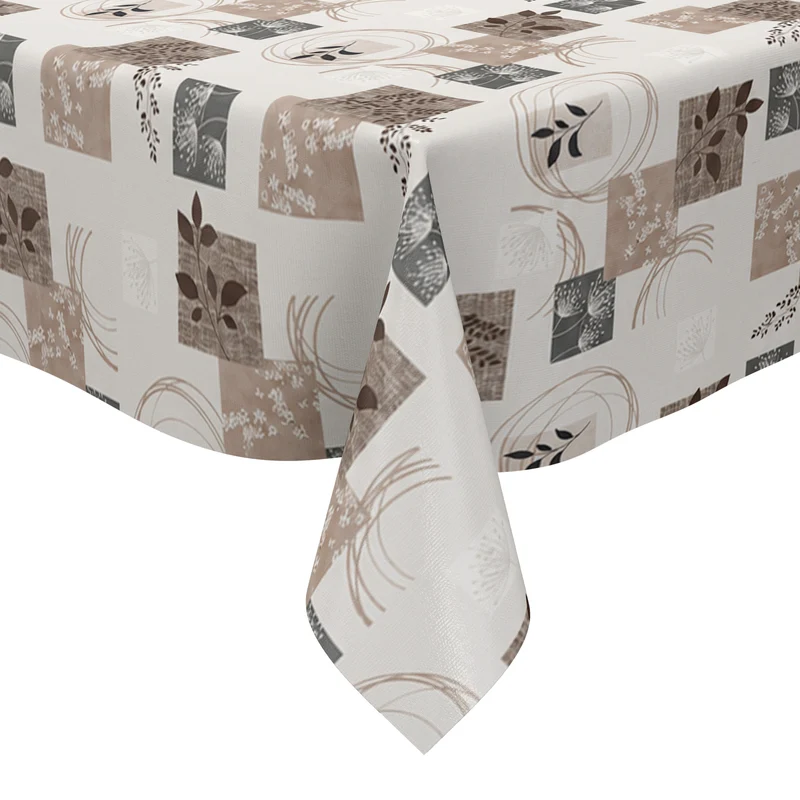 Wachstuch Tischdecke 212A braun Herbst Blätter Patchwork eckig rund oval