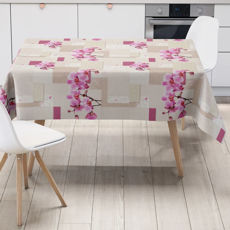 Wachstuch Tischdecke 160A floral Orchideen Blüten Patchwork eckig rund oval