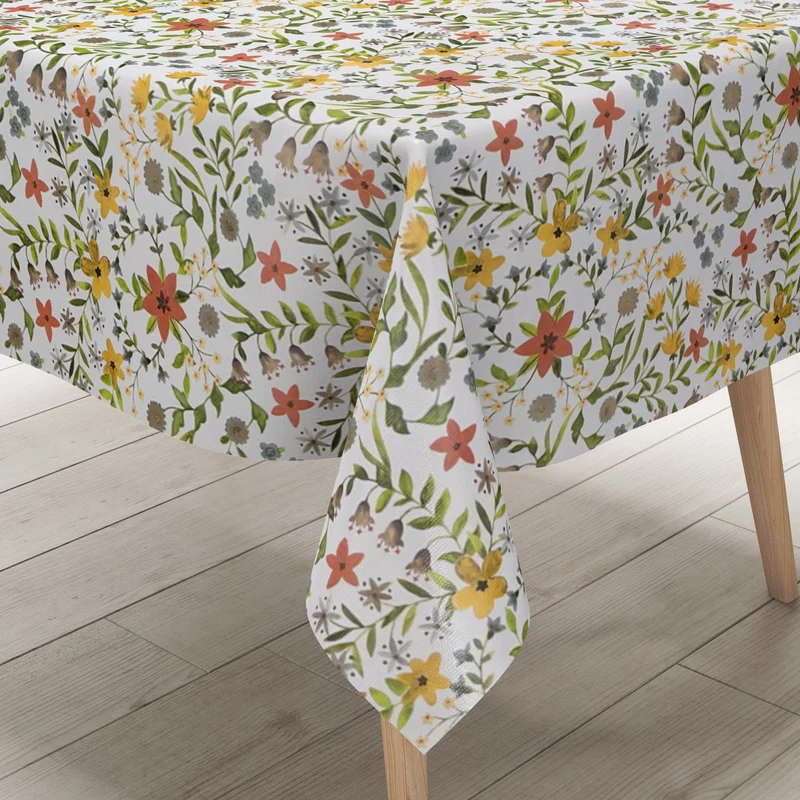 Wachstuch Tischdecke 06372-02 zarte Wildblumen eckig rund oval