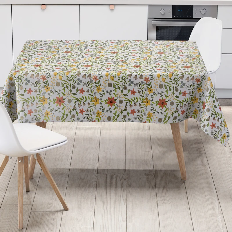 Wachstuch Tischdecke 06372-02 zarte Wildblumen eckig rund oval