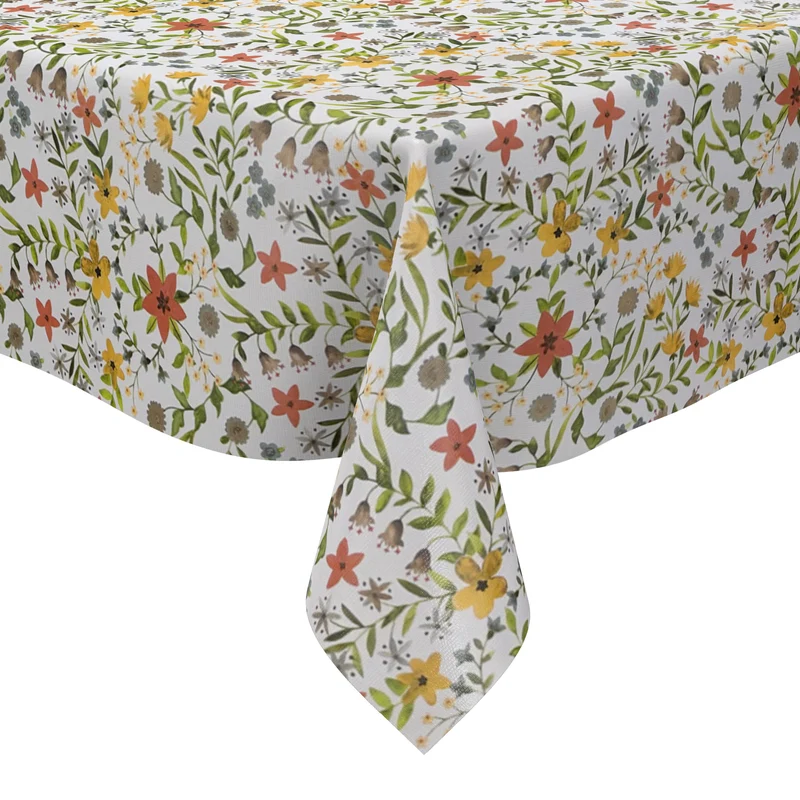 Wachstuch Tischdecke 06372-02 zarte Wildblumen eckig rund oval