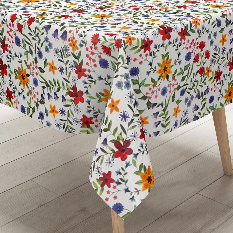 Wachstuch Tischdecke 06372-01 farbenfrohe Wildblumen eckig rund oval