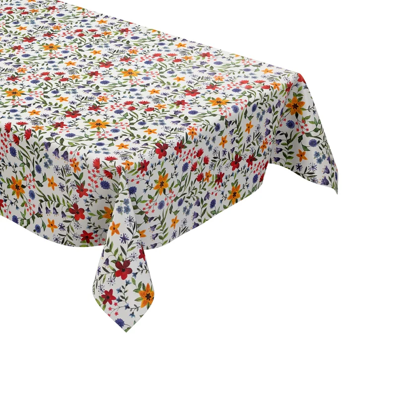 Wachstuch Tischdecke 06372-01 farbenfrohe Wildblumen eckig rund oval