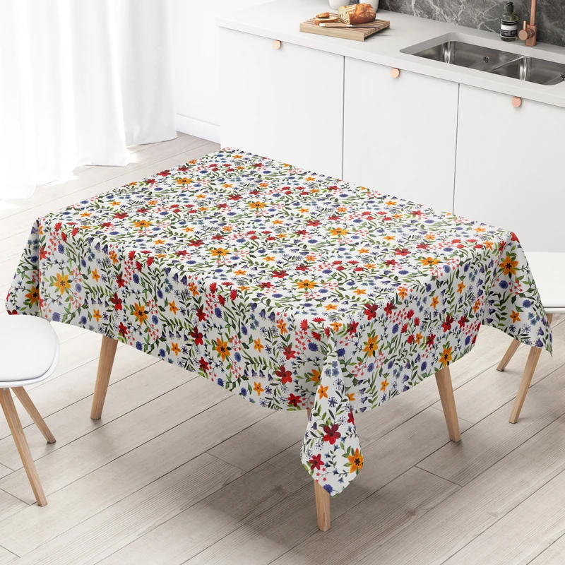Wachstuch Tischdecke 06372-01 farbenfrohe Wildblumen eckig rund oval