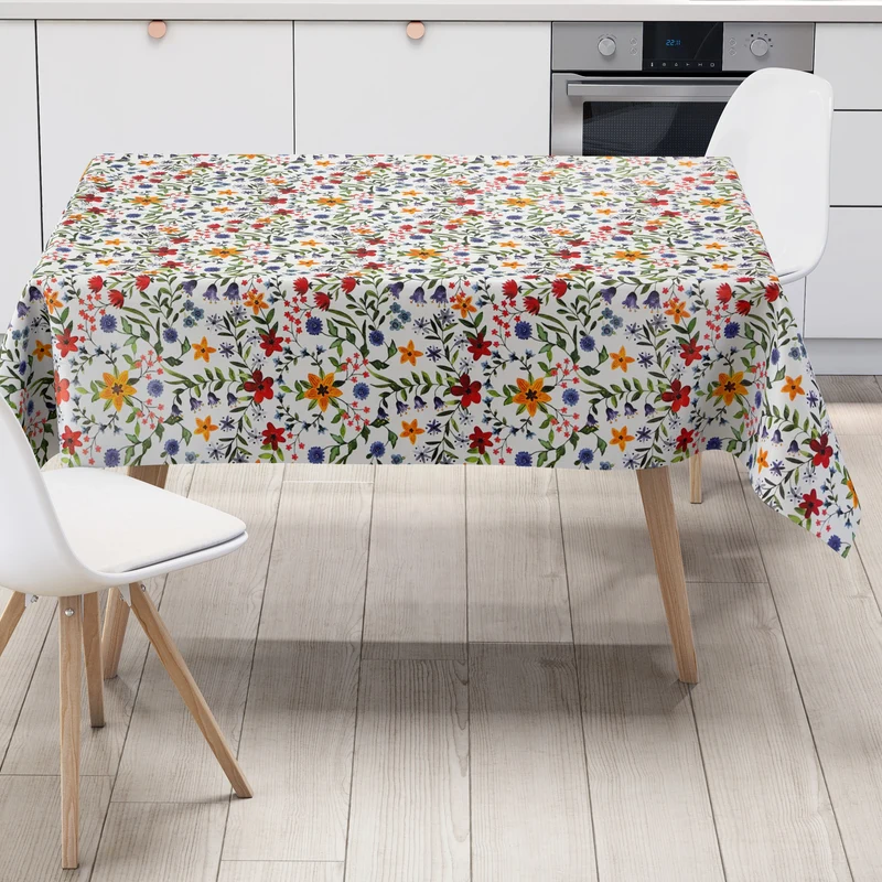 Wachstuch Tischdecke 06372-01 farbenfrohe Wildblumen eckig rund oval