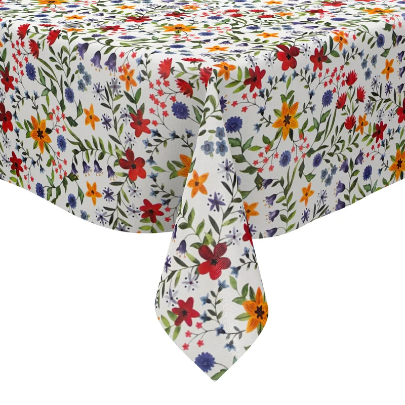 Wachstuch Tischdecke 06372-01 farbenfrohe Wildblumen eckig rund oval