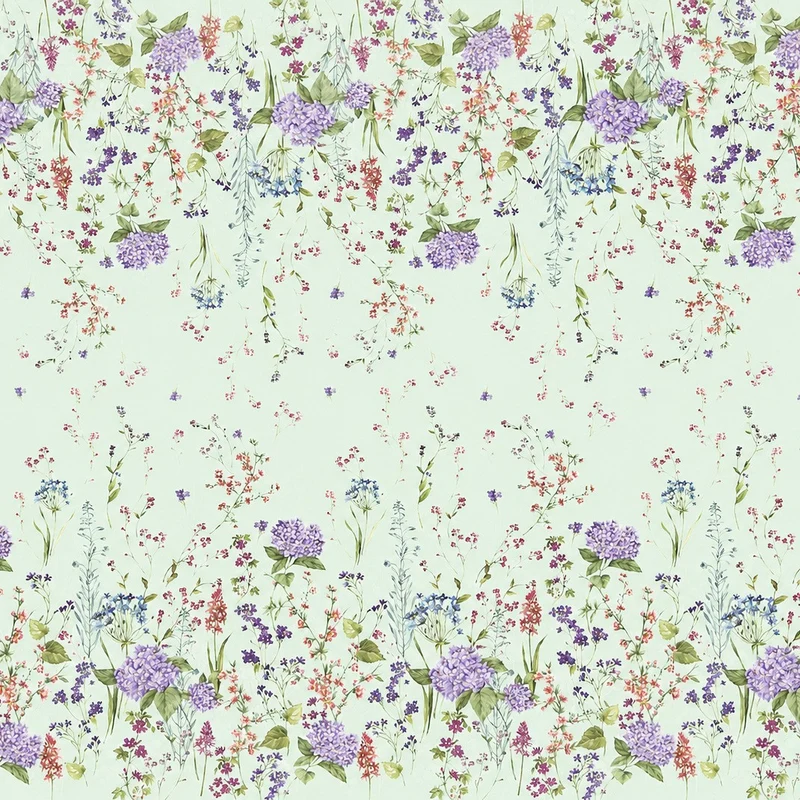 Wachstuch Tischdecke K270C mintgrün bunte Wiesenblumen eckig rund oval