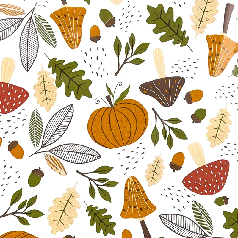 Wachstuch Tischdecke B4078-01 Herbst Laub Eicheln Pilze Kürbis eckig rund oval
