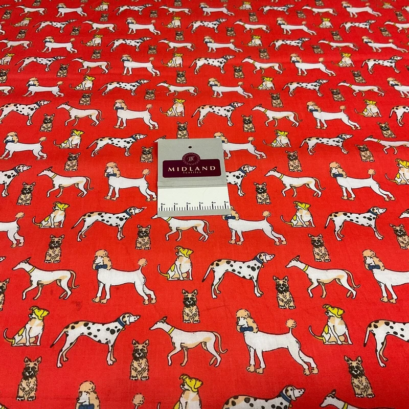 Dalmatian Dog Animals Poly cotton printed 110cm wide fabric M1705