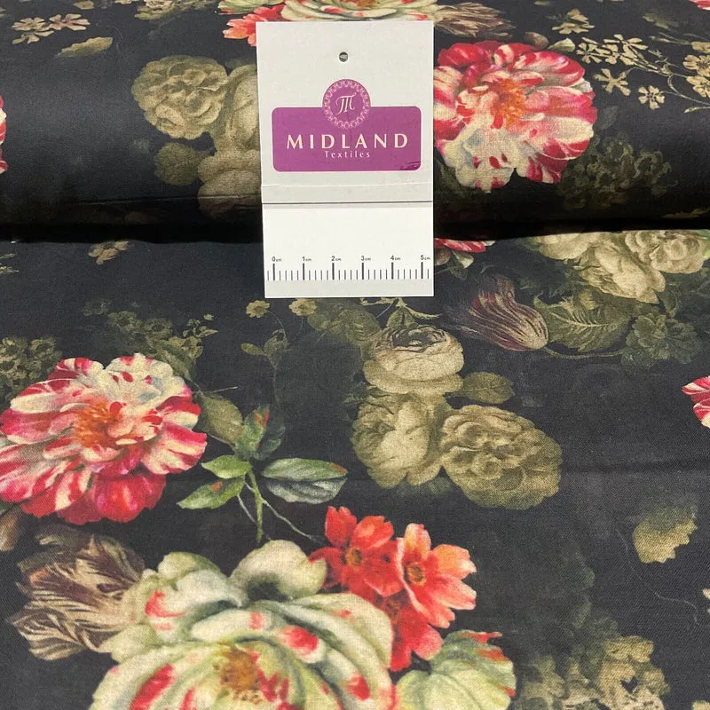 Cotton Lawn Summer Vintage Floral Printed Dress fabric 100% M1670