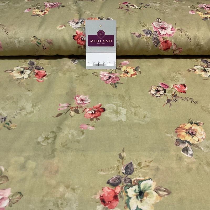 Cotton Lawn Summer Vintage Floral Printed Dress fabric 100% M1670