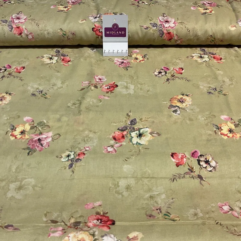 Cotton Lawn Summer Vintage Floral Printed Dress fabric 100% M1670