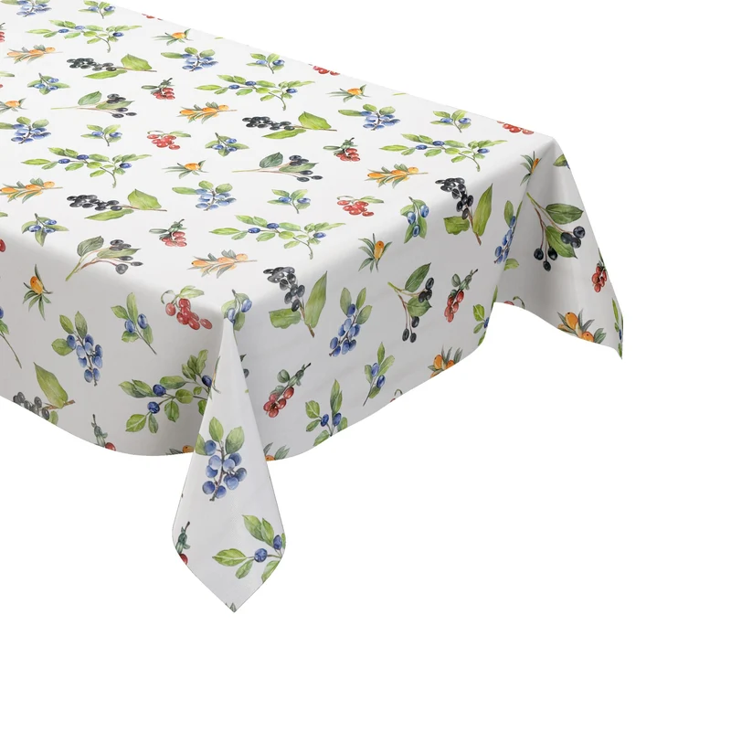 Wachstuch Tischdecke K150270 Waldbeeren und Hagebutten eckig rund oval