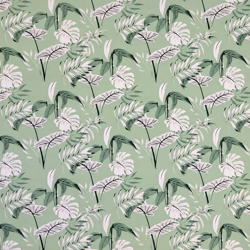 Wachstuch Tischdecke K150203 mintgrün Dschungel Monstera eckig rund oval