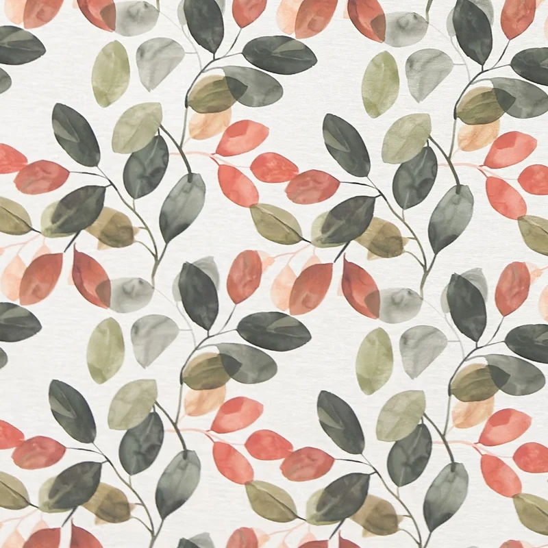 Jacquard Tischdecke aus beschichteter Baumwolle mit Fleckenschutz EcoNova EPIRO Blätter eckig rund oval