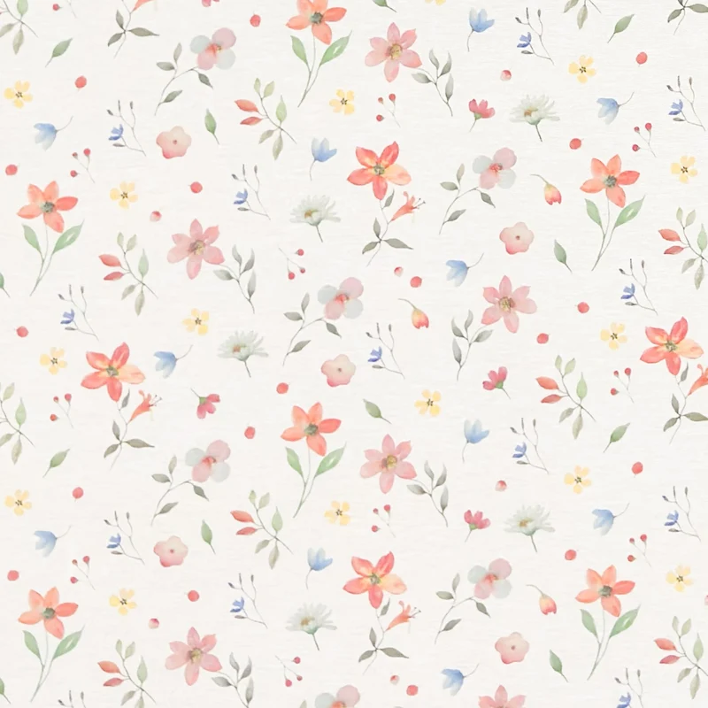 Jacquard Tischdecke aus beschichteter Baumwolle mit Fleckenschutz EcoNova VANCE pastellfarbene Blumen eckig rund oval