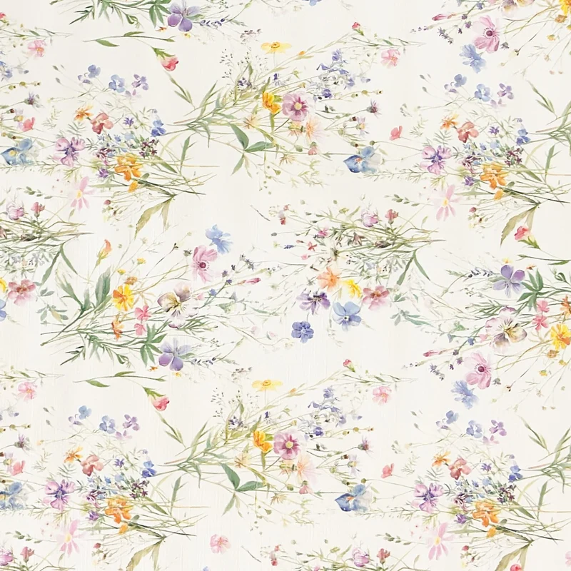 Wachstuch Tischdecke geprägt KE49910 pastellfarbene Wildblumen und Gräser eckig rund oval