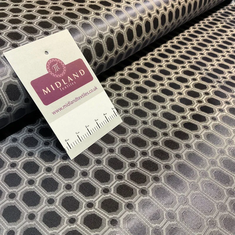 Space Grey Geometric Italian Fancy viscose acetate lining Fabric M1866-4