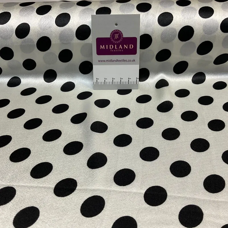 Lustrous Satin Fabric Polka Dot Spot Design Perfect for Blouses & Dresses M1859