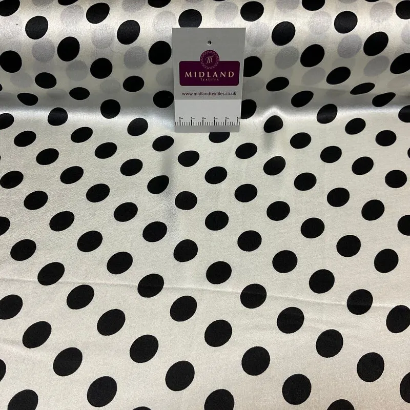 Lustrous Satin Fabric Polka Dot Spot Design Perfect for Blouses & Dresses M1859