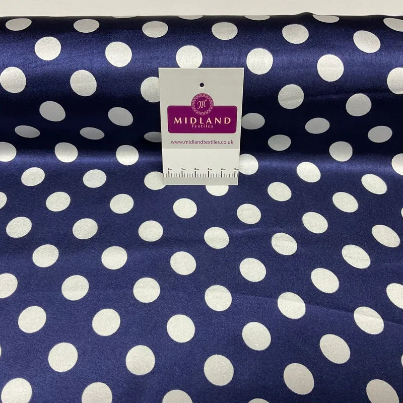 Lustrous Satin Fabric Polka Dot Spot Design Perfect for Blouses & Dresses M1859
