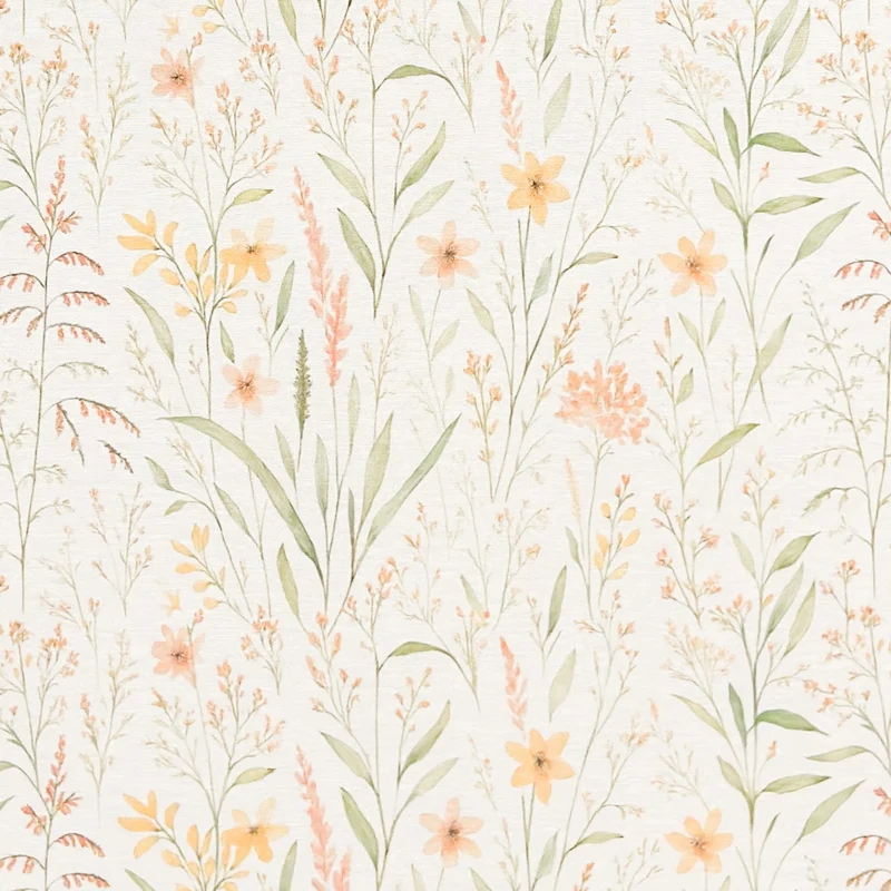 Jacquard Tischdecke aus beschichteter Baumwolle mit Fleckenschutz EcoNova NATURA NARANJA Gräser Blüten eckig rund oval
