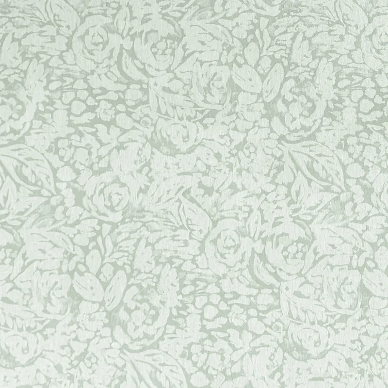 Jacquard Tischdecke aus beschichteter Baumwolle mit Fleckenschutz EcoNova FEROE salbeigrün florales Muster eckig rund oval