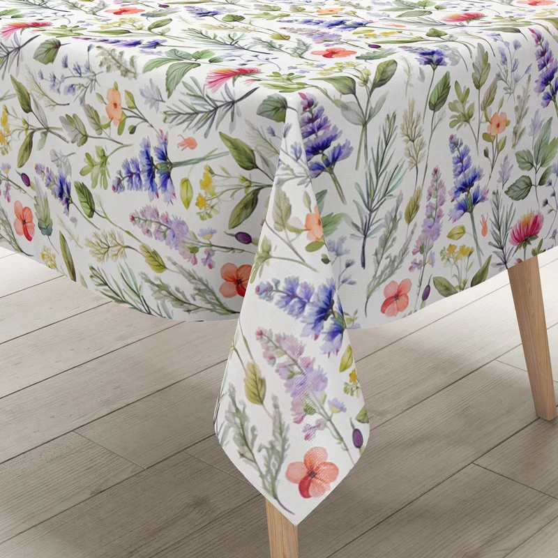 Wachstuch Tischdecke K150281 bunte Wildblumenwiese eckig rund oval