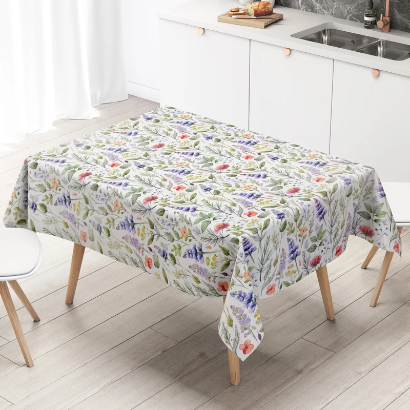 Wachstuch Tischdecke K150281 bunte Wildblumenwiese eckig rund oval
