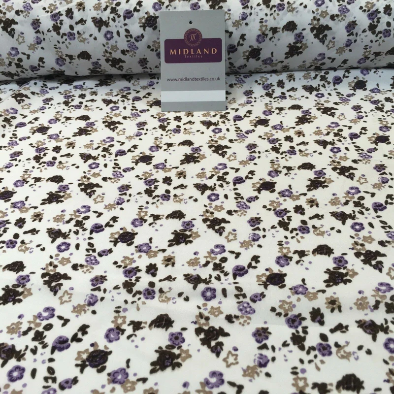 Small Ditsy Floral Printed soft Crepe dress fabric 44" wide M761 Mtex
